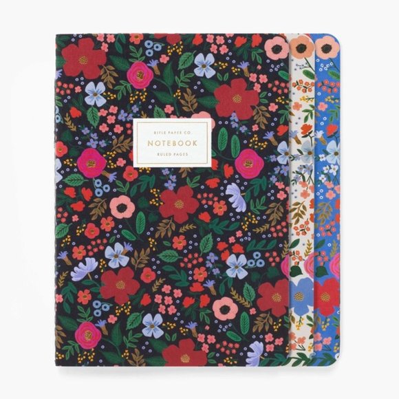 NWT Rifle Paper Co. Wild Rose Collection, Notebook Set of 3 Notebooks - Picture 1 of 7